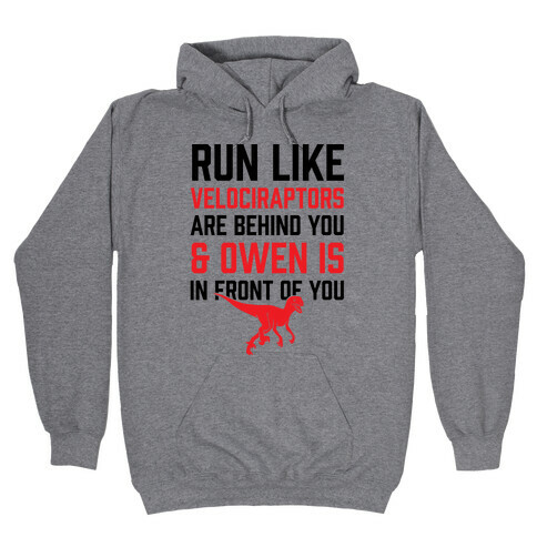 Run Like Velociraptors Are Behind You And Own Is In Front Of You Hooded Sweatshirt