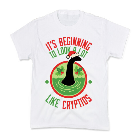 It's Beginning To Look A Lot Like Cryptids (Nessie) Kids T-Shirt