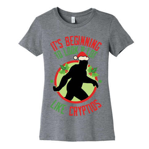 It's Beginning To Look A Lot Like Cryptids (Bigfoot) Womens T-Shirt