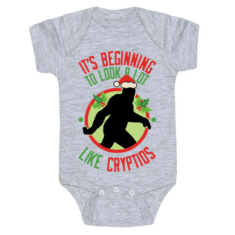 It's Beginning To Look A Lot Like Cryptids (Bigfoot) Baby One-Piece