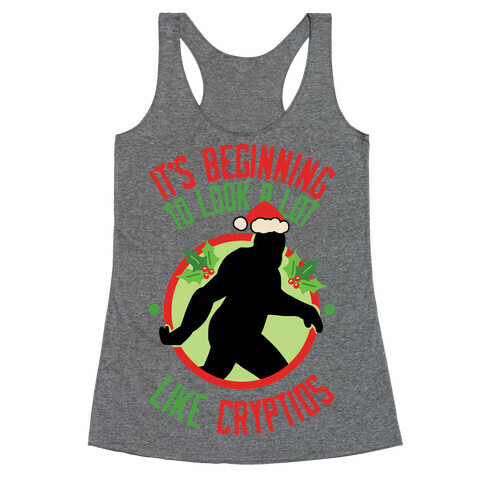 It's Beginning To Look A Lot Like Cryptids (Bigfoot) Racerback Tank Top