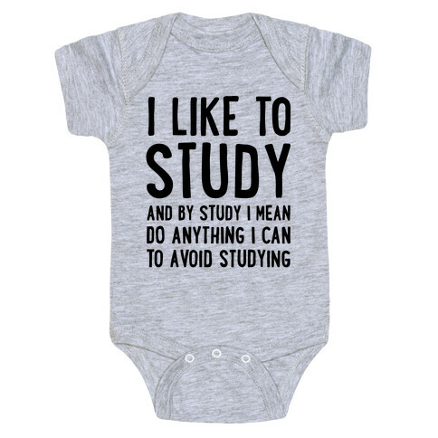 I Like To Study Baby One-Piece