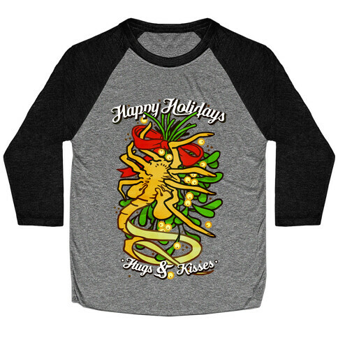 Happy Holidays Hugs and Kisses Baseball Tee