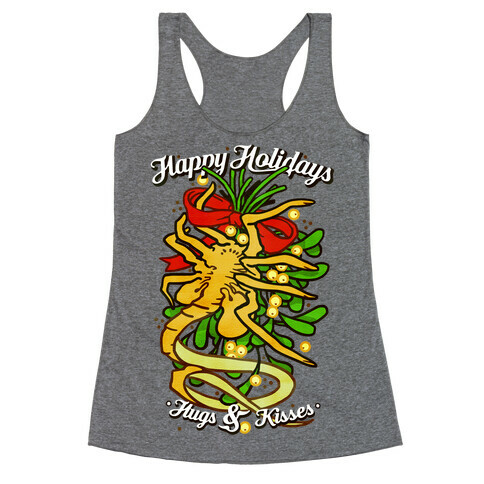 Happy Holidays Hugs and Kisses Racerback Tank Top