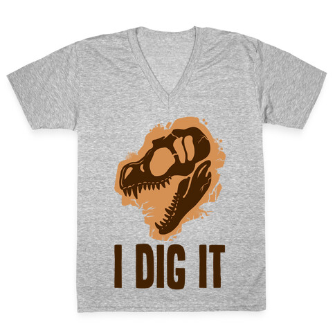 I Dig It - Dinosaurs V-Neck Tee Shirt
