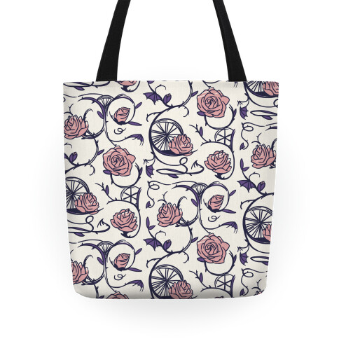 Sleeping Beauty Briar Rose Floral Pattern Tote