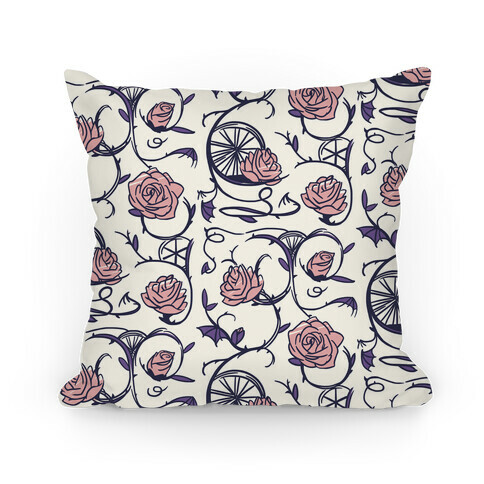Sleeping Beauty Briar Rose Floral Pattern Pillow