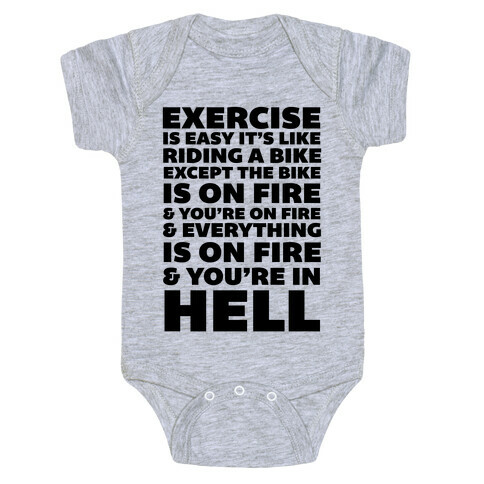 Exercise Is Easy It's Like Riding A Bike Baby One-Piece