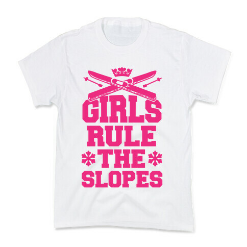 Girls Rule The Ski Slopes Kids T-Shirt
