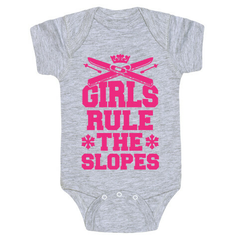 Girls Rule The Ski Slopes Baby One-Piece