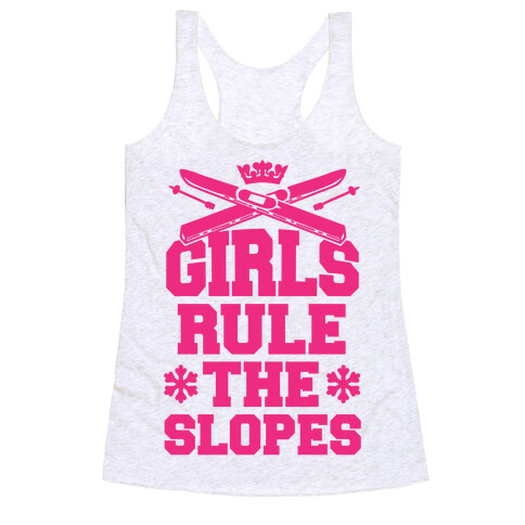 Girls Rule The Ski Slopes Racerback Tank Top