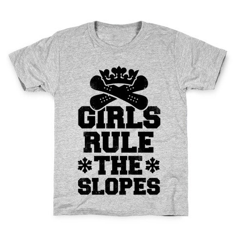 Girls Rule The Snowboarding Slopes Vintage Style Kids T-Shirt
