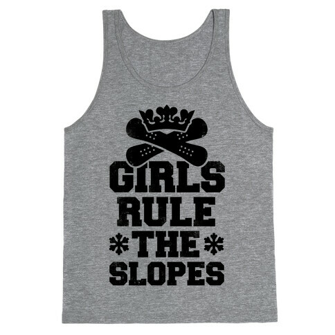 Girls Rule The Snowboarding Slopes Vintage Style Tank Top