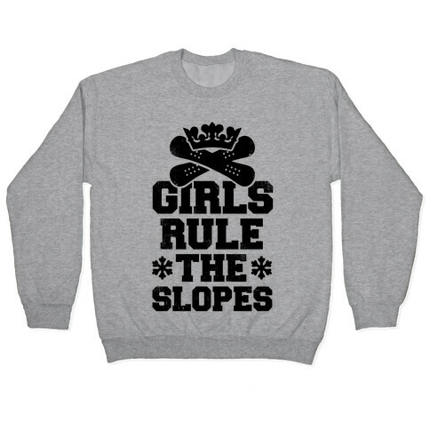 Girls Rule The Snowboarding Slopes Vintage Style Pullover
