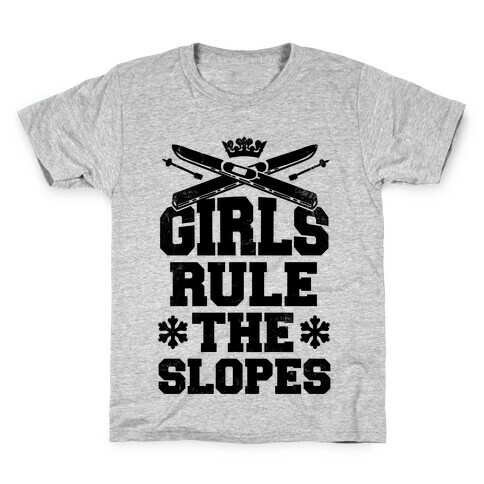 Girls Rule The Ski Slopes Vintage Style Kids T-Shirt