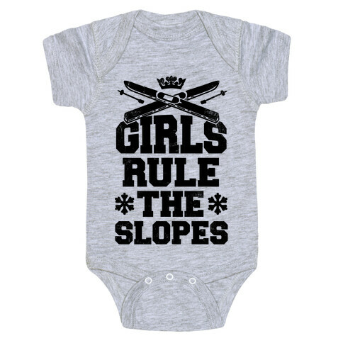 Girls Rule The Ski Slopes Vintage Style Baby One-Piece