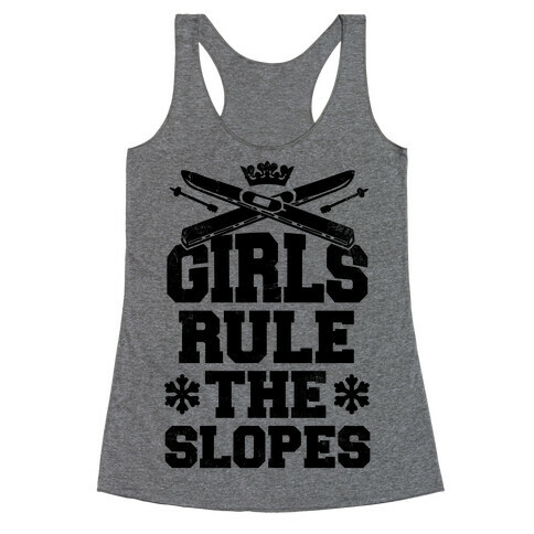 Girls Rule The Ski Slopes Vintage Style Racerback Tank Top