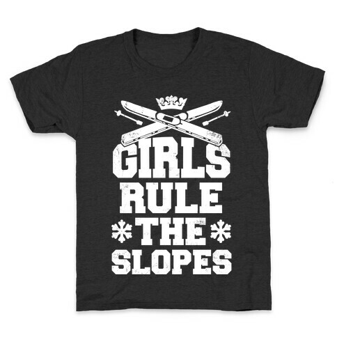 Girls Rule The Ski Slopes Vintage Style Kids T-Shirt