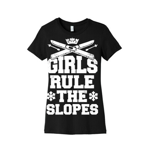 Girls Rule The Ski Slopes Vintage Style Womens T-Shirt