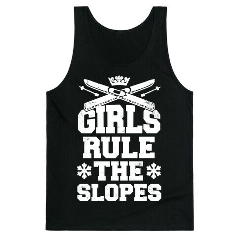Girls Rule The Ski Slopes Vintage Style Tank Top