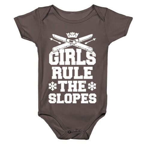 Girls Rule The Ski Slopes Vintage Style Baby One-Piece
