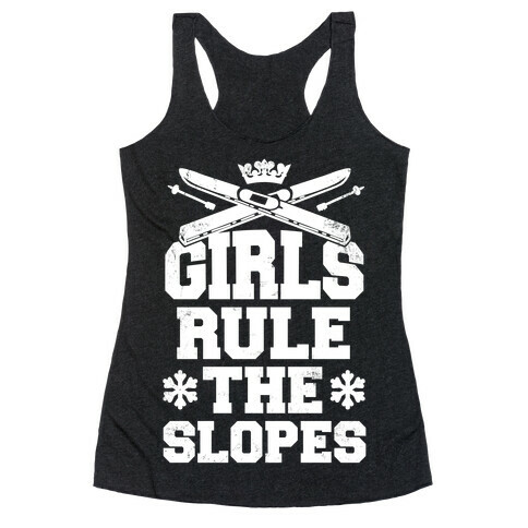 Girls Rule The Ski Slopes Vintage Style Racerback Tank Top