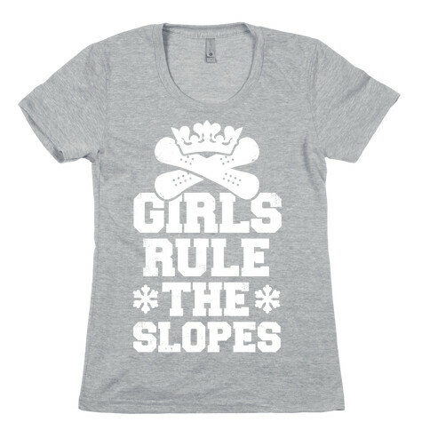 Girls Rule The Snowboarding Slopes Vintage Style Womens T-Shirt