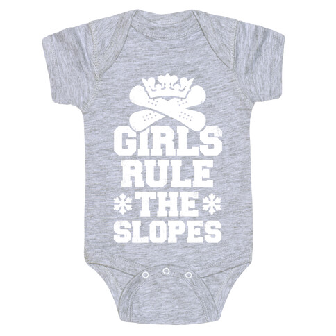 Girls Rule The Snowboarding Slopes Vintage Style Baby One-Piece