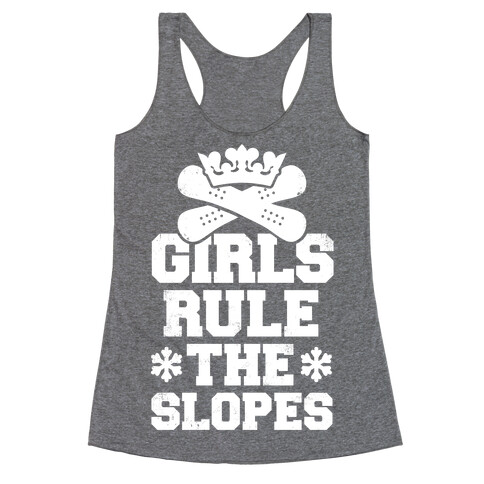 Girls Rule The Snowboarding Slopes Vintage Style Racerback Tank Top