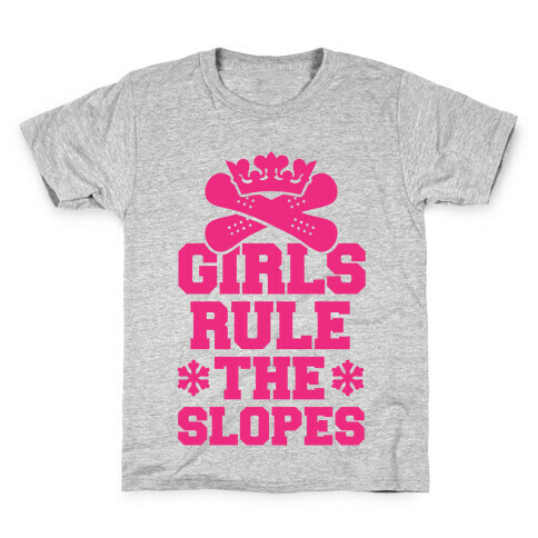 Girls Rule The Snowboarding Slopes Kids T-Shirt