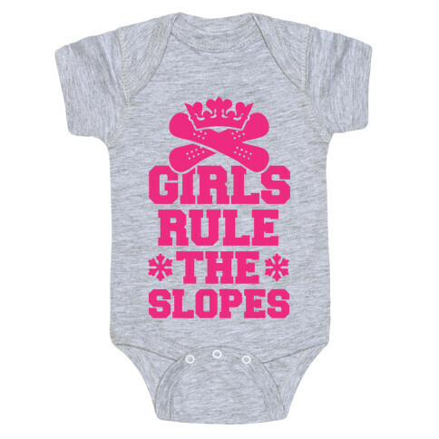 Girls Rule The Snowboarding Slopes Baby One-Piece