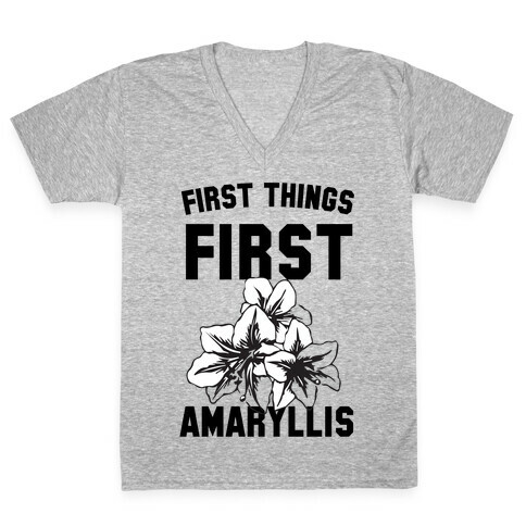 First Things First Amaryllis V-Neck Tee Shirt