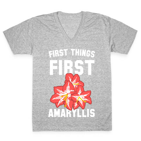 First Things First Amaryllis V-Neck Tee Shirt