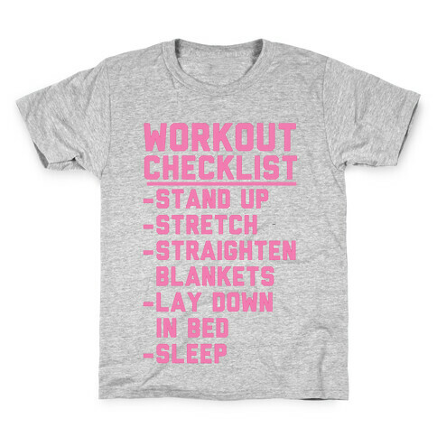 Workout Checklist Kids T-Shirt