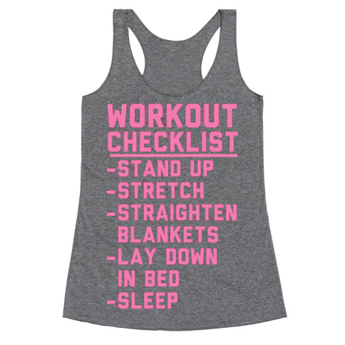 Workout Checklist Racerback Tank Top