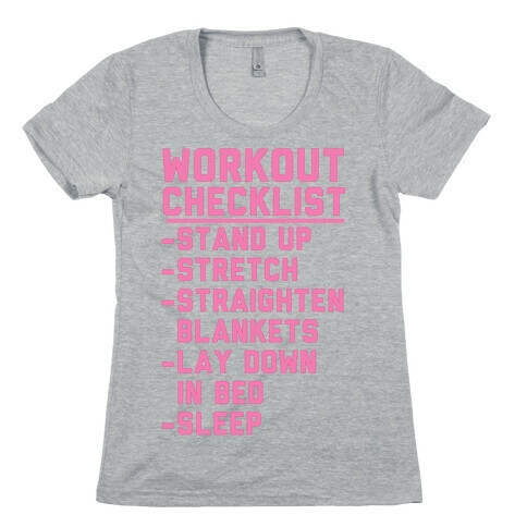 Workout Checklist Womens T-Shirt