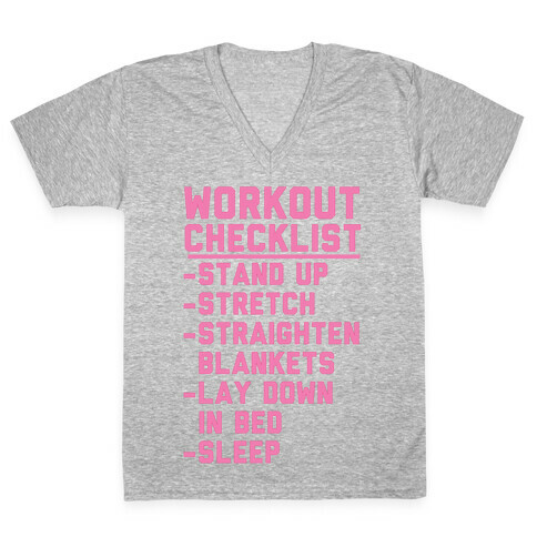 Workout Checklist V-Neck Tee Shirt