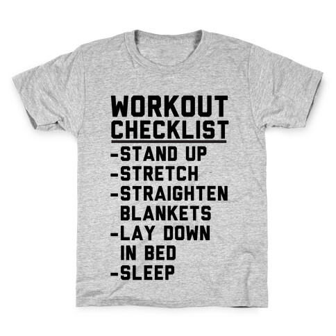Workout Checklist Kids T-Shirt