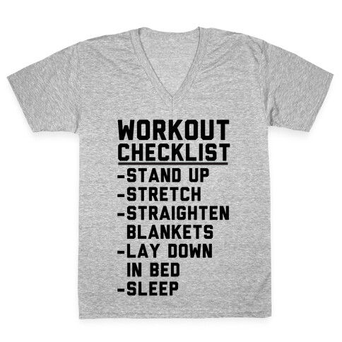 Workout Checklist V-Neck Tee Shirt