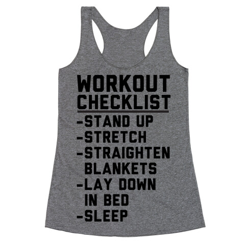 Workout Checklist Racerback Tank Top