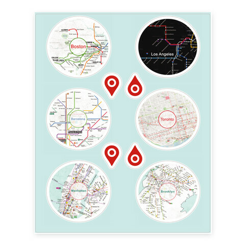 Transit Map  Stickers and Decal Sheet