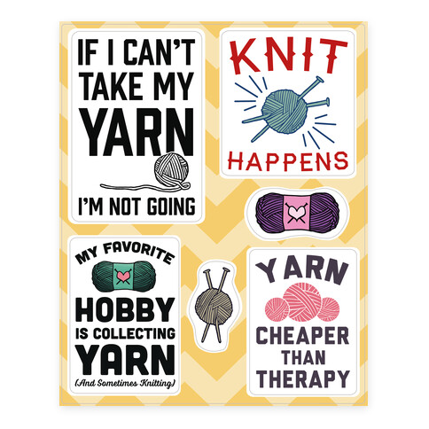 Yarn  Stickers and Decal Sheet