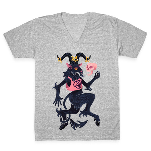 Goth Goat V-Neck Tee Shirt