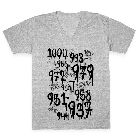 1000 Minus 7 V-Neck Tee Shirt