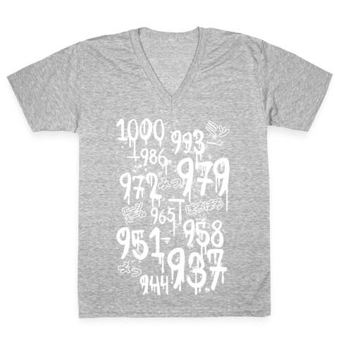 1000 Minus 7 V-Neck Tee Shirt