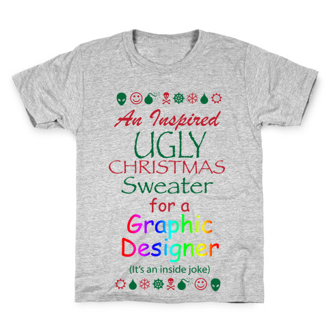 Ugly Christmas Sweater (For Graphic Designers) Kids T-Shirt