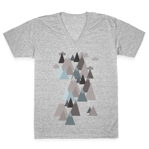 Winter Mountains V-Neck Tee Shirt