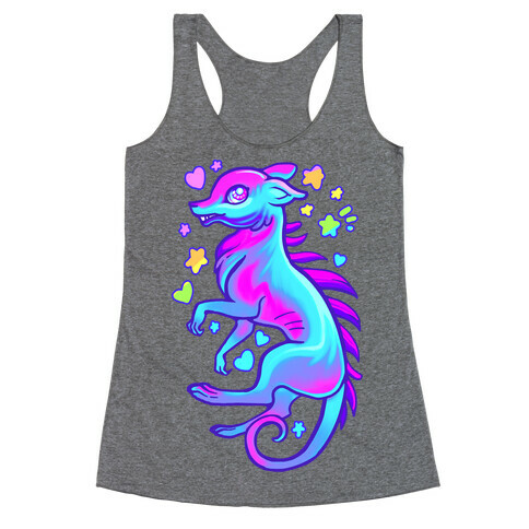 Neon Rainbow Chupacabra Racerback Tank Top