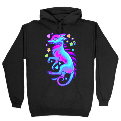 Neon Rainbow Chupacabra Hooded Sweatshirt