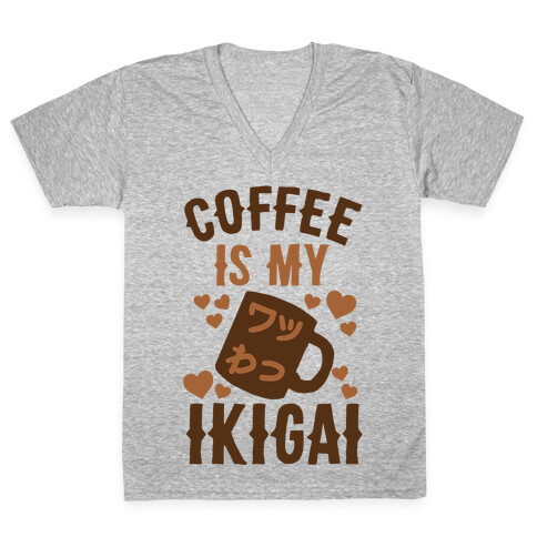 Coffee Is My Ikigai V-Neck Tee Shirt